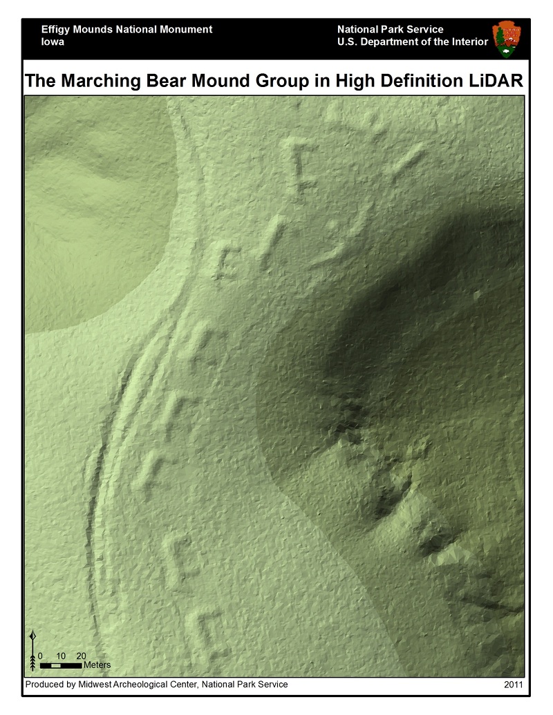 A LiDAR-derived terrain visualization of the kind used to reveal archaeological sites beneath vegetation.