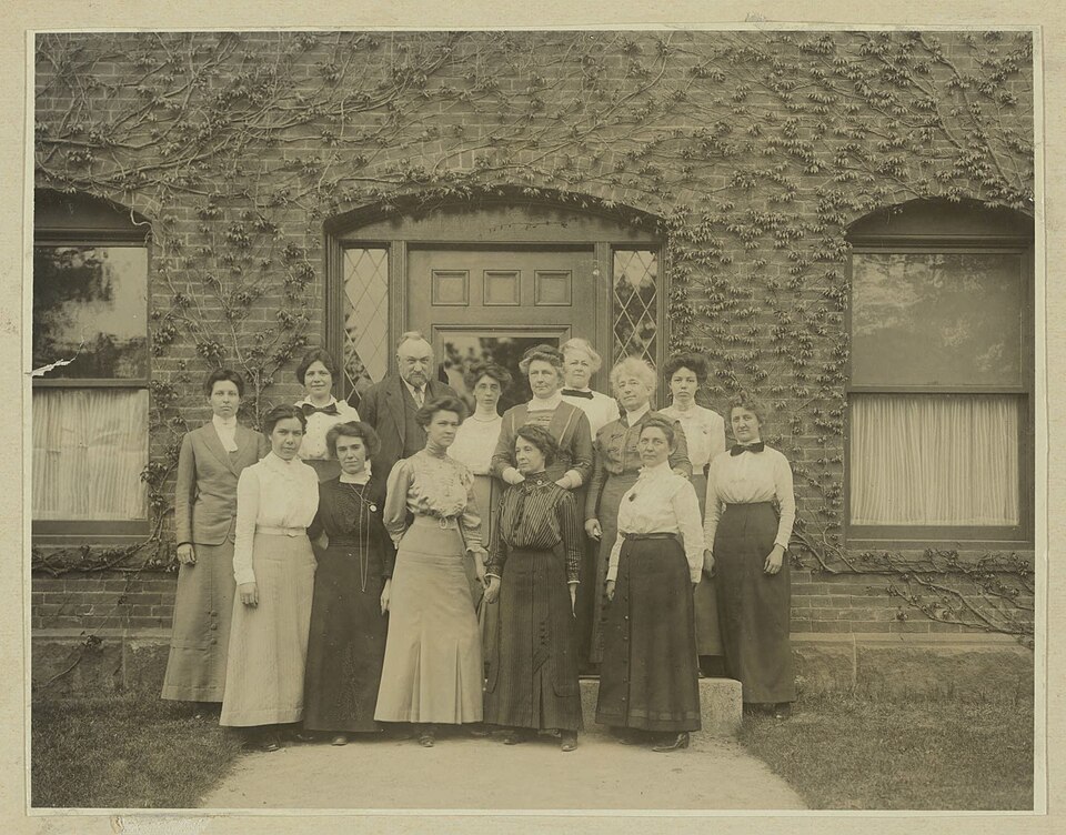 The women computers of Harvard College Observatory at work on photographic plates of the sky.