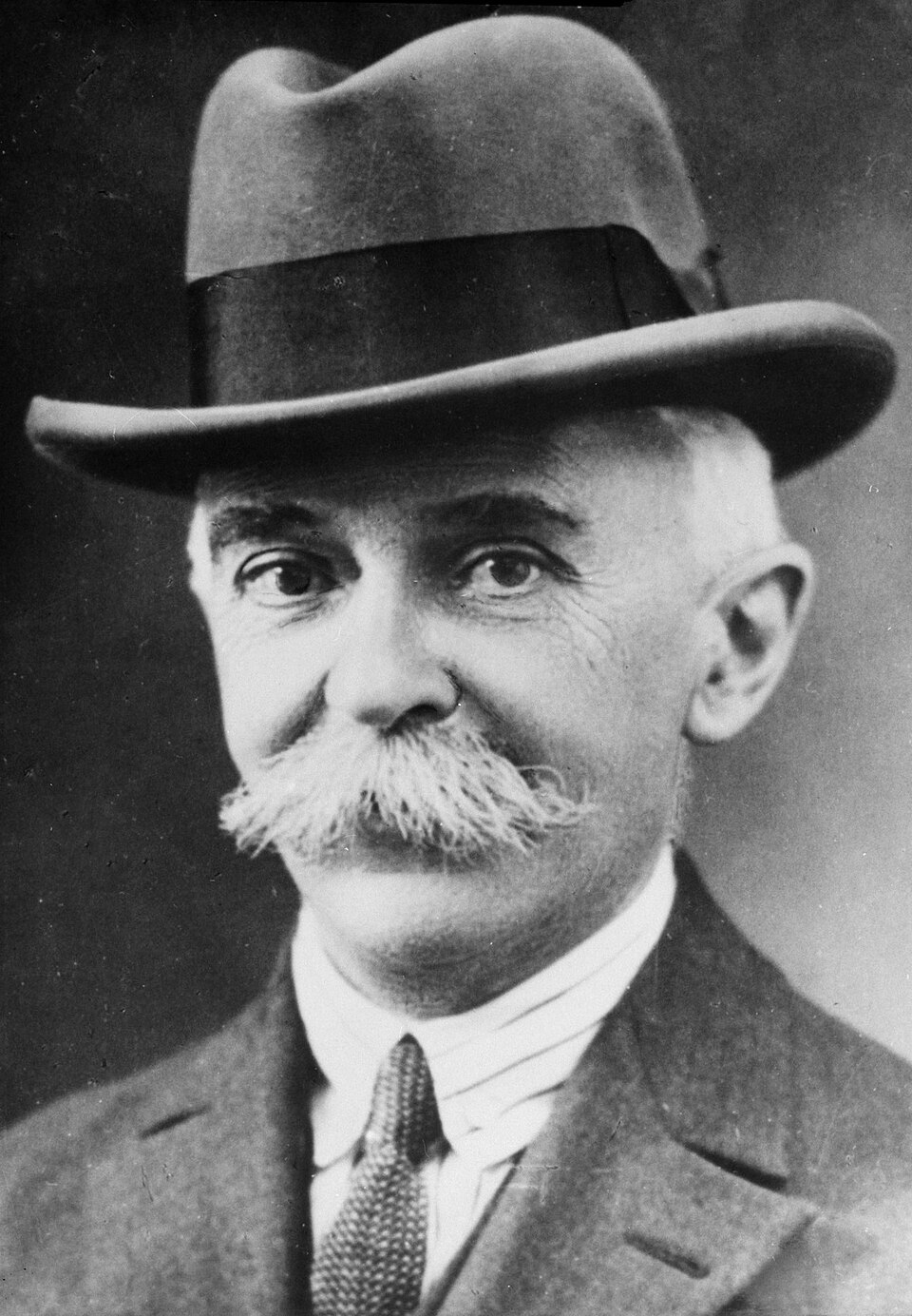 Portrait of Pierre de Coubertin, founder of the modern Olympic movement.
