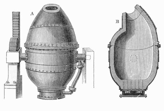 A Bessemer converter blowing, the process that industrialised steel and emptied the village smithy.