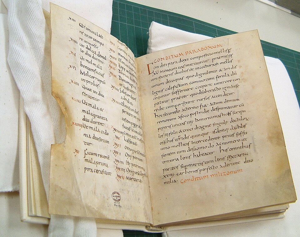 Historical depiction associated with the Roman recipe collection attributed to Apicius.