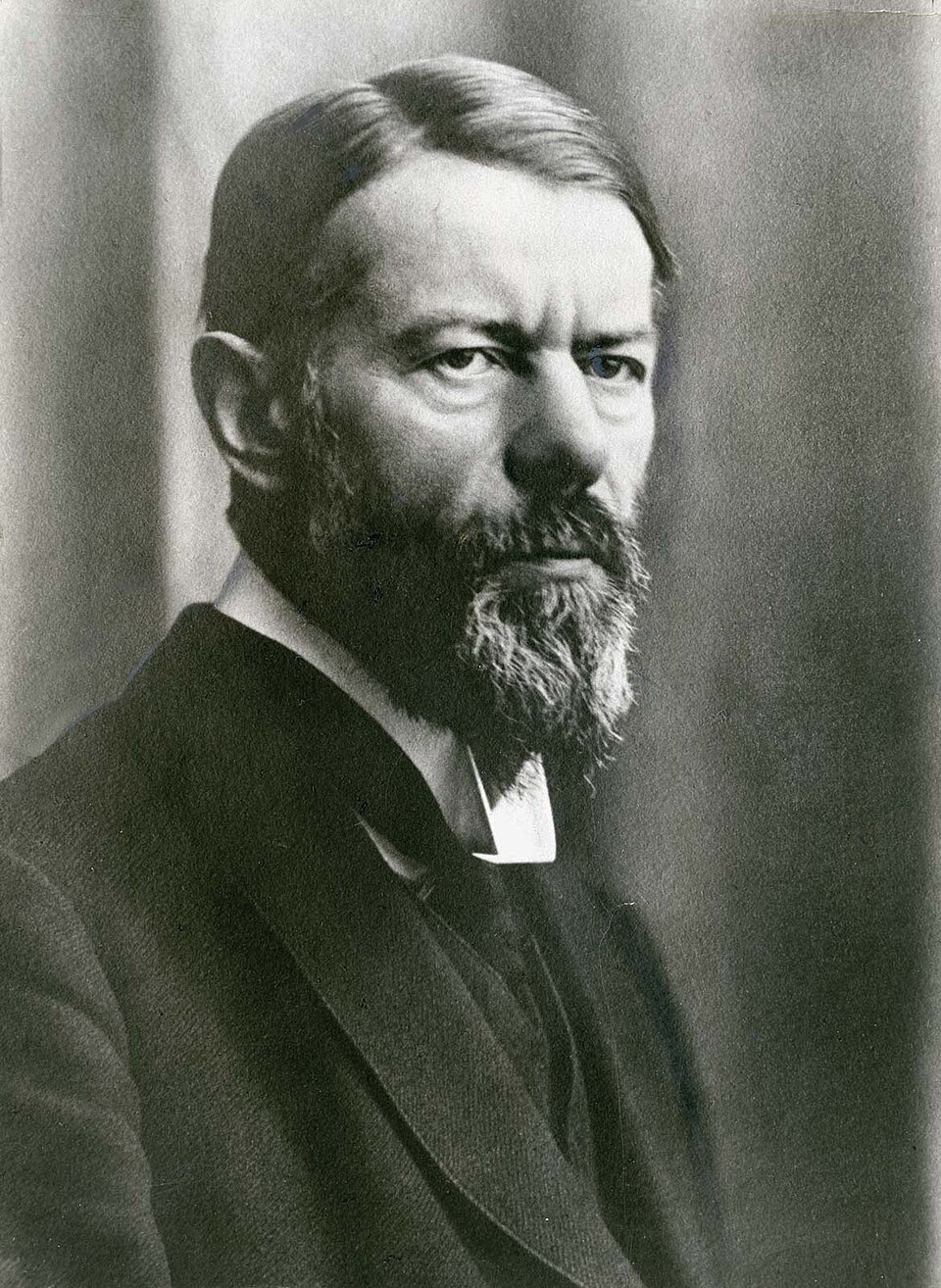 Portrait photograph of sociologist Max Weber, who theorized modern bureaucratic authority