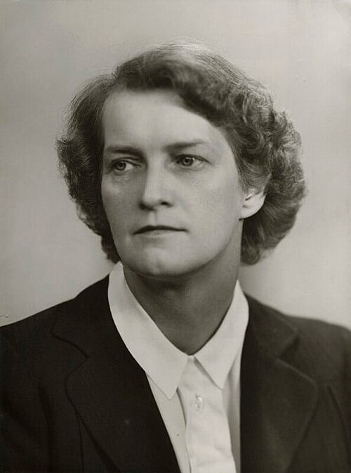 Portrait photograph of British civil servant Evelyn Sharp, Baroness Sharp