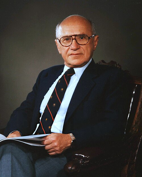 Photograph of Chicago economist Milton Friedman.