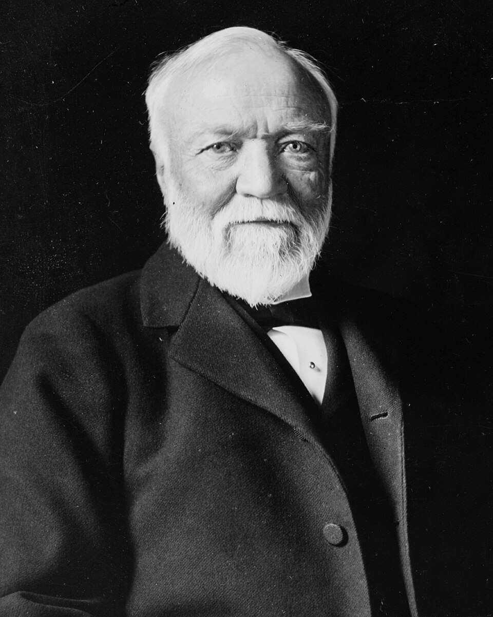 Portrait of industrialist Andrew Carnegie, emblem of the age of tycoons.