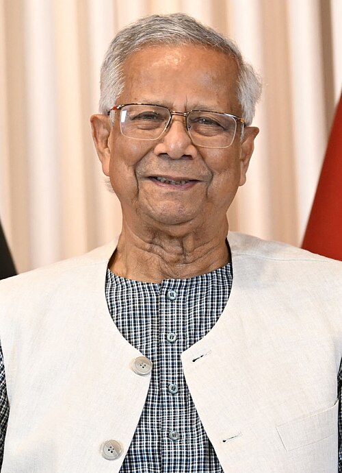 Photograph of Grameen Bank founder and Nobel laureate Muhammad Yunus.