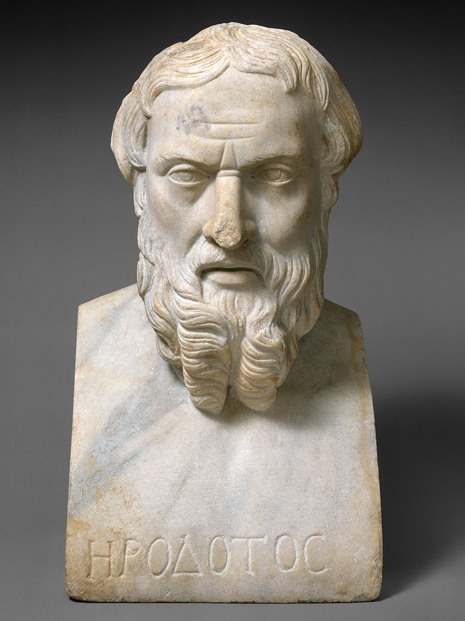 Bust of Herodotus, the Greek writer called the father of history.