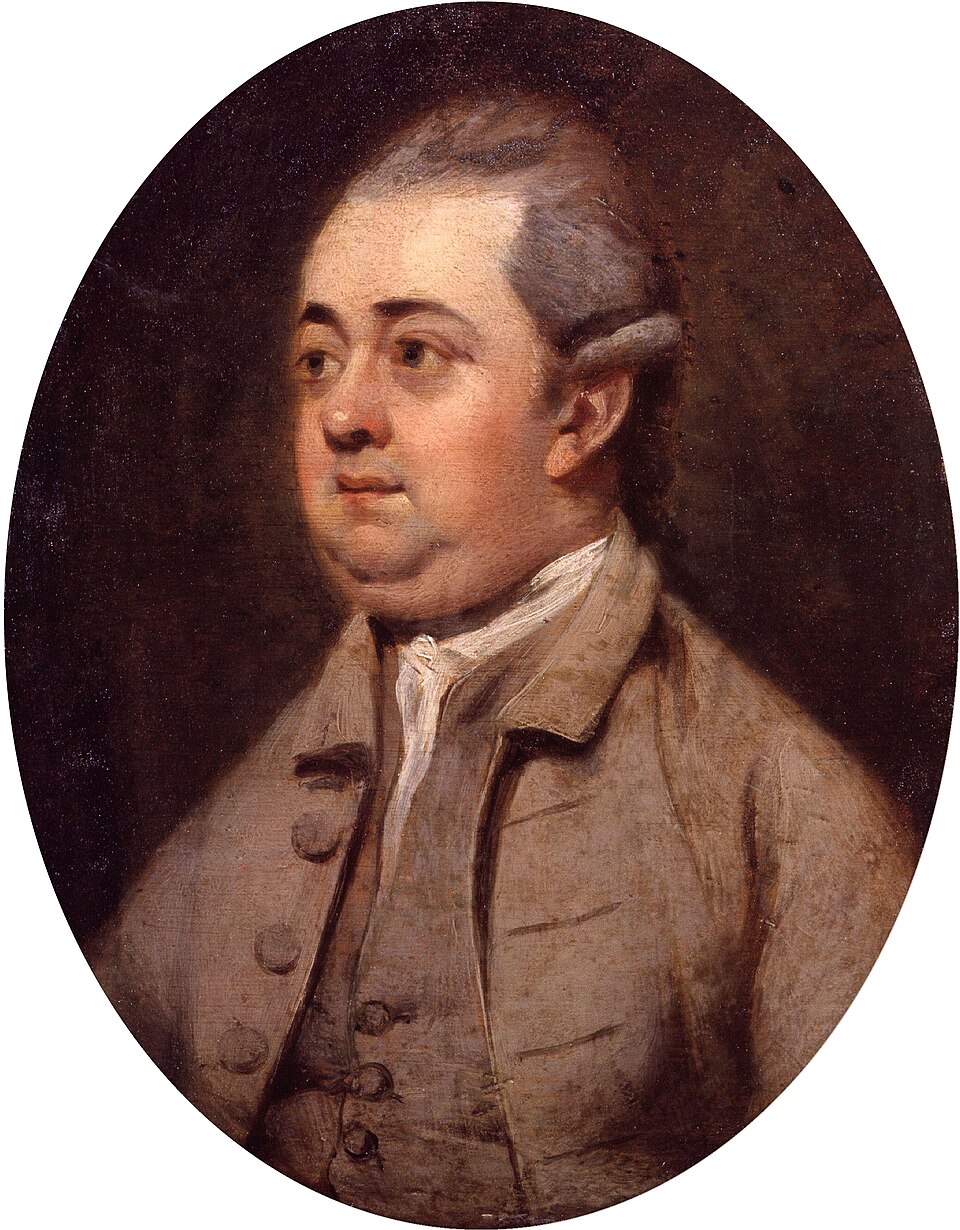 Portrait of Edward Gibbon, author of The Decline and Fall of the Roman Empire.