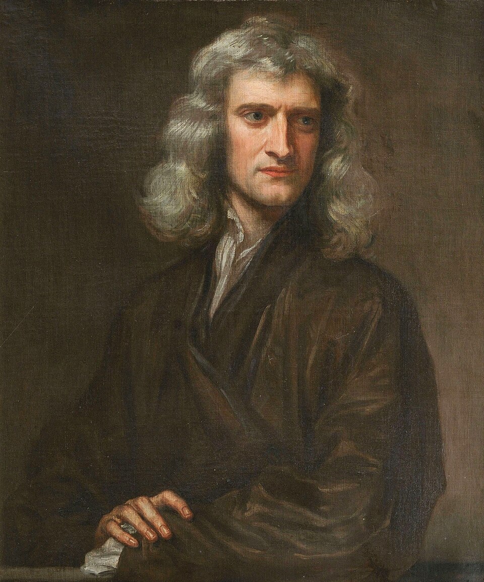 Portrait of Isaac Newton, whose Principia mathematized the physical world.