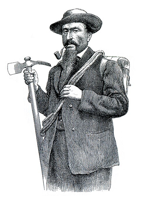Portrait of Chamonix guide Michel Croz, who died on the Matterhorn in 1865.