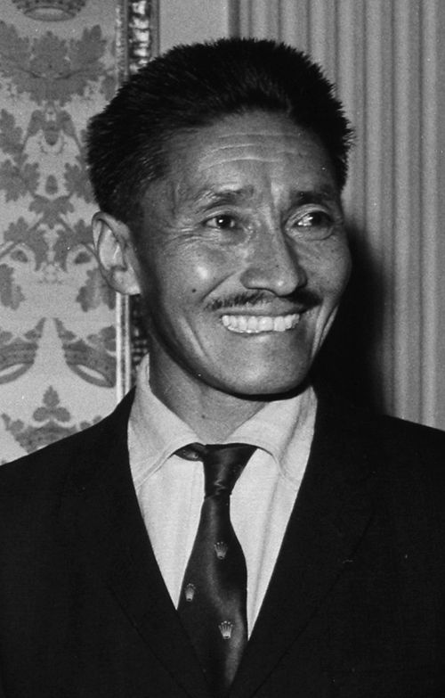 Tenzing Norgay in climbing gear, first to summit Everest with Edmund Hillary in 1953.