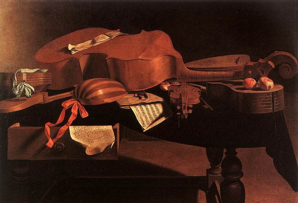 Baroque-era chamber ensemble performing with period string instruments