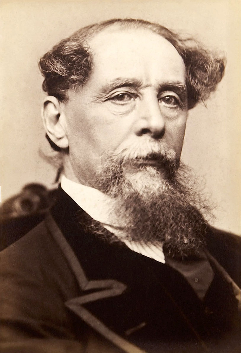 Portrait of Charles Dickens, the most famous novelist of the Victorian era.