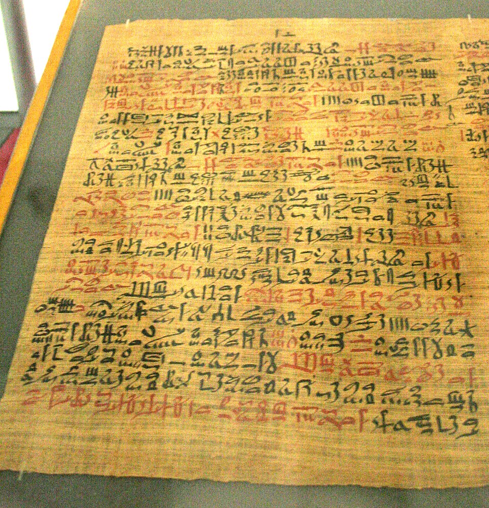 A section of the ancient Egyptian Ebers Papyrus, one of the oldest surviving drug compilations.