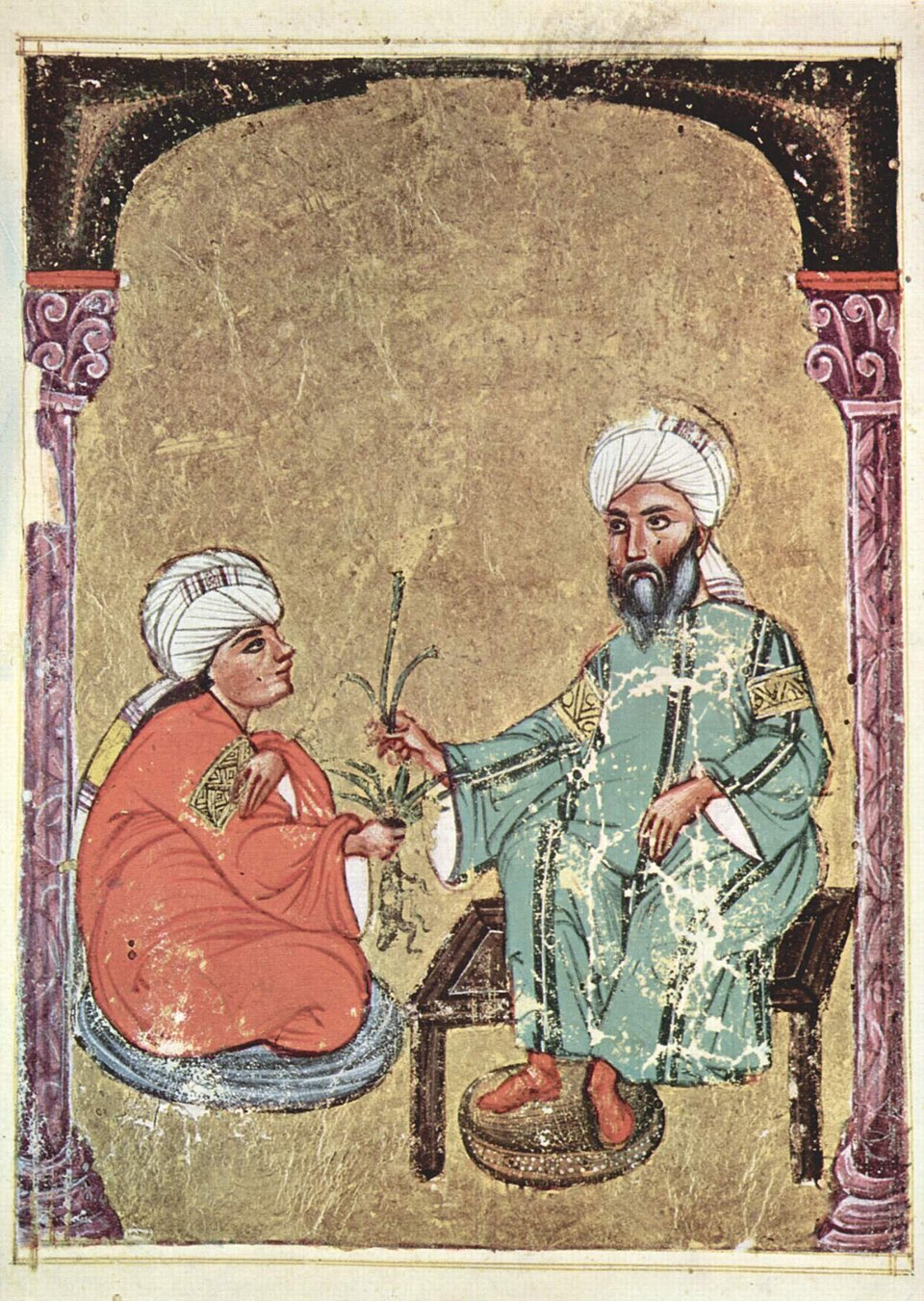 Page from a medieval Islamic medical manuscript with illustrations