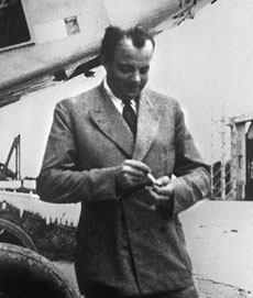 Portrait of pilot and writer Antoine de Saint-Exupéry.