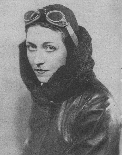 Portrait of British aviator Amy Johnson.