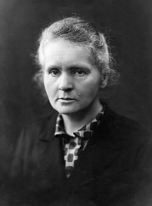 Photograph of Marie Curie, first woman to teach at the Sorbonne.