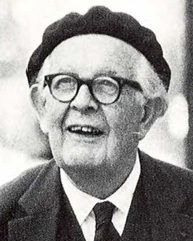 Photograph of Jean Piaget, pioneer of child developmental psychology.