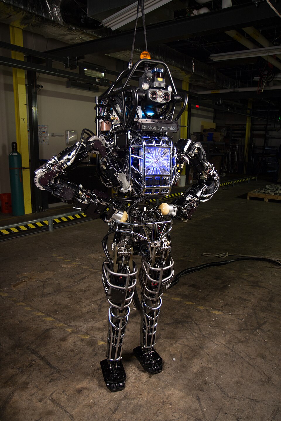 Boston Dynamics' Atlas robot performing a dynamic maneuver