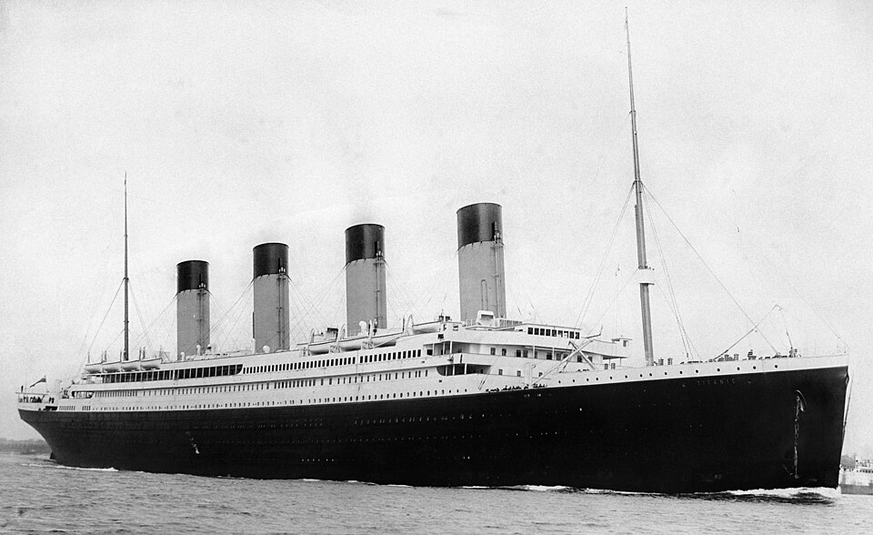 The RMS Titanic departing Southampton in April 1912.