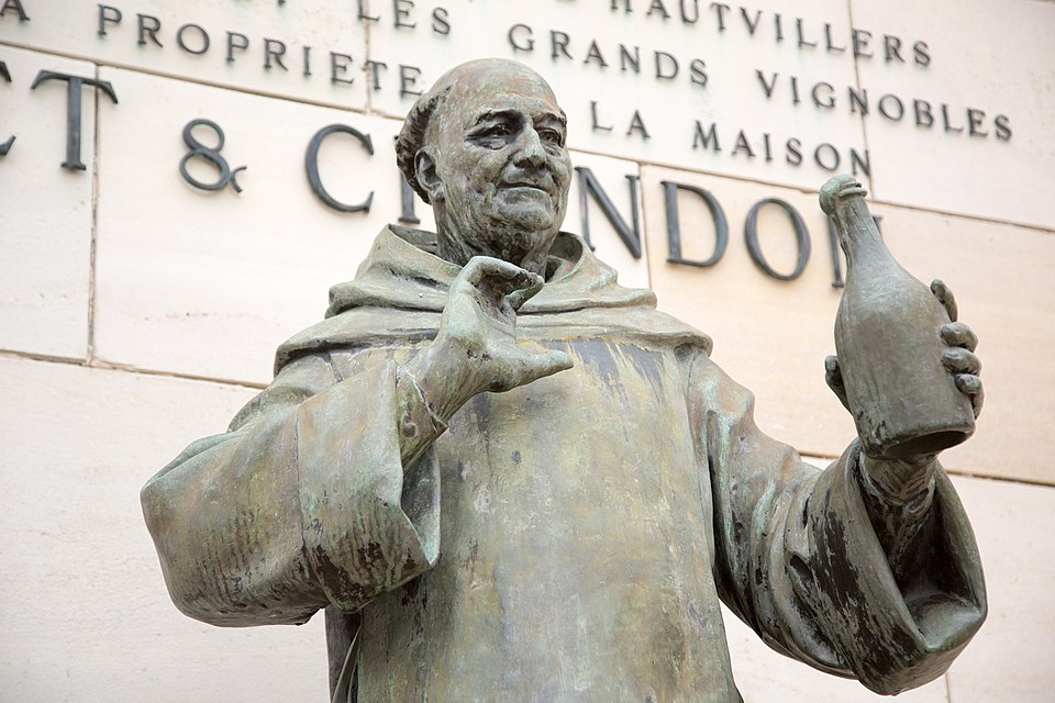 Statue of Dom Pierre Pérignon, the Benedictine cellar master of Hautvillers.