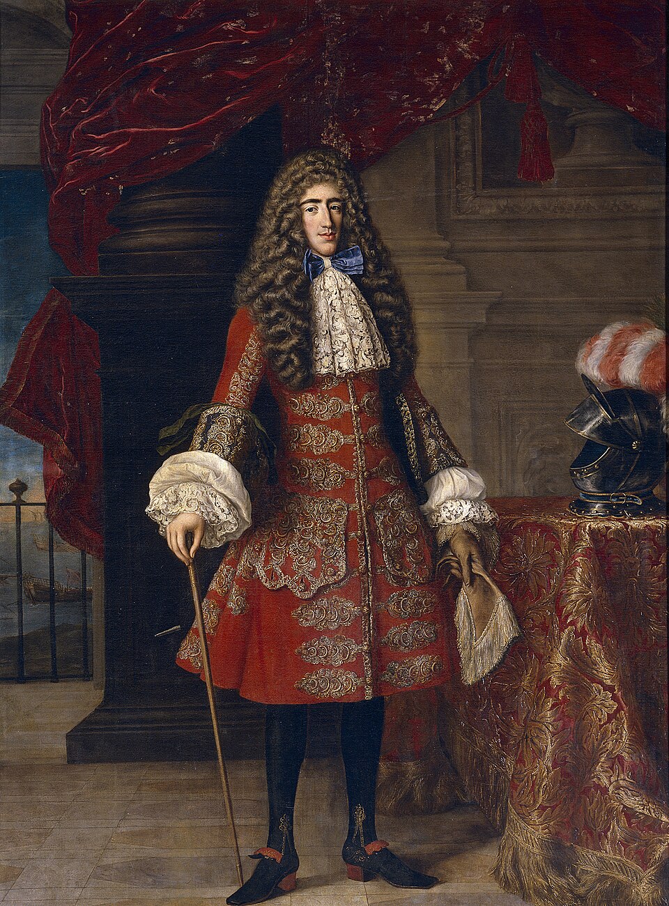 A seventeenth-century justaucorps coat, ancestor of the modern suit jacket.