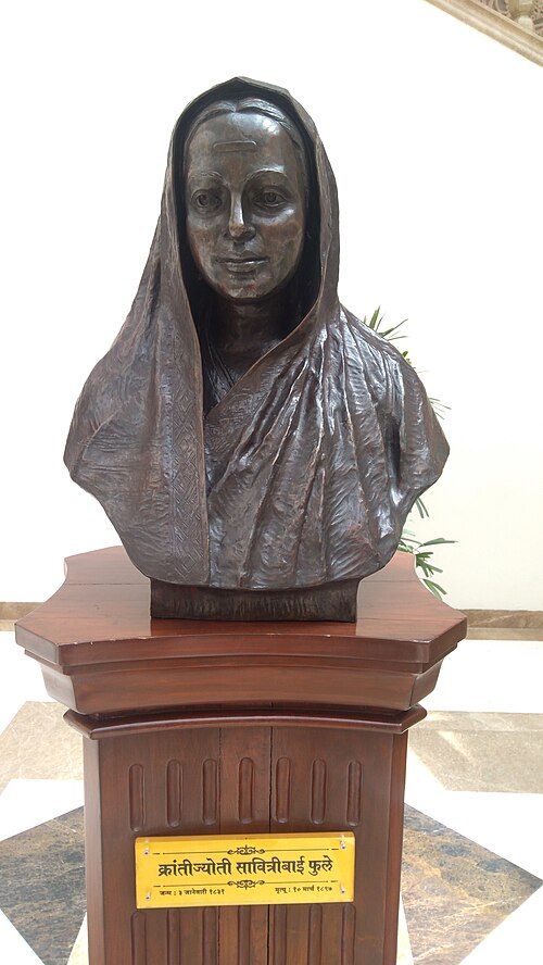 Portrait of Savitribai Phule, pioneer of girls' education in India.